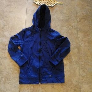 Blue hooded jacket with pockets